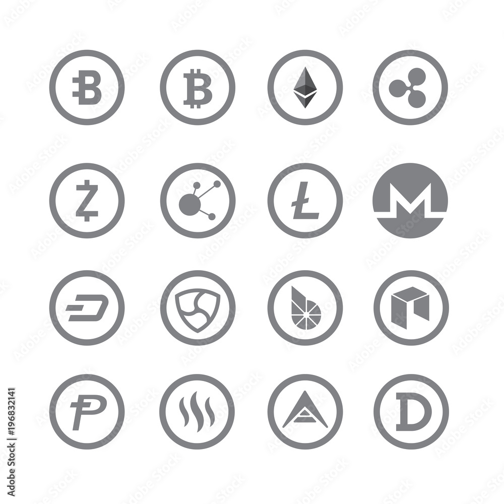 cryptocurrency coin icon set cryptocurrency coin icon set