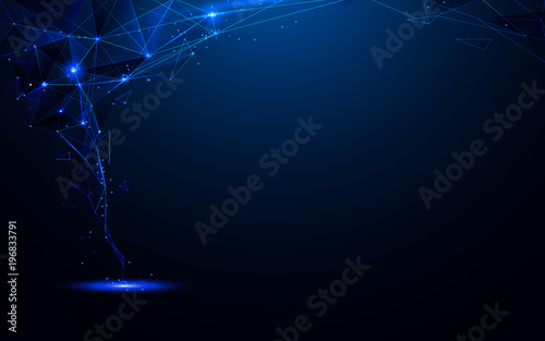 Abstract connection digital hi tech design background. Science and technology concept