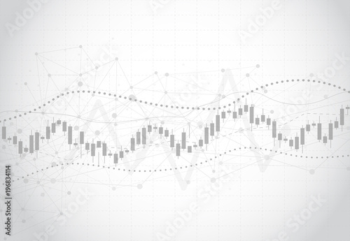 Business candle stick graph chart of stock market investment trading on dark background design. Bullish point, Trend of graph. Vector illustration