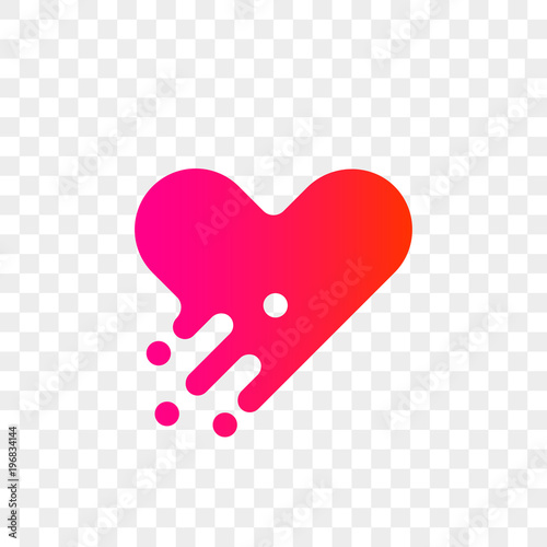 Heart logo vector icon. Isolated modern heart symbol for cardiology pharmacy and medical center. Valentine love or wedding greeting card fashion design for web social net application