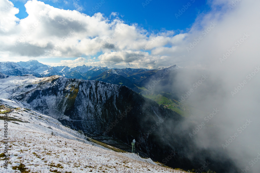 Mountain range in Alps in Bavaria in Germany.