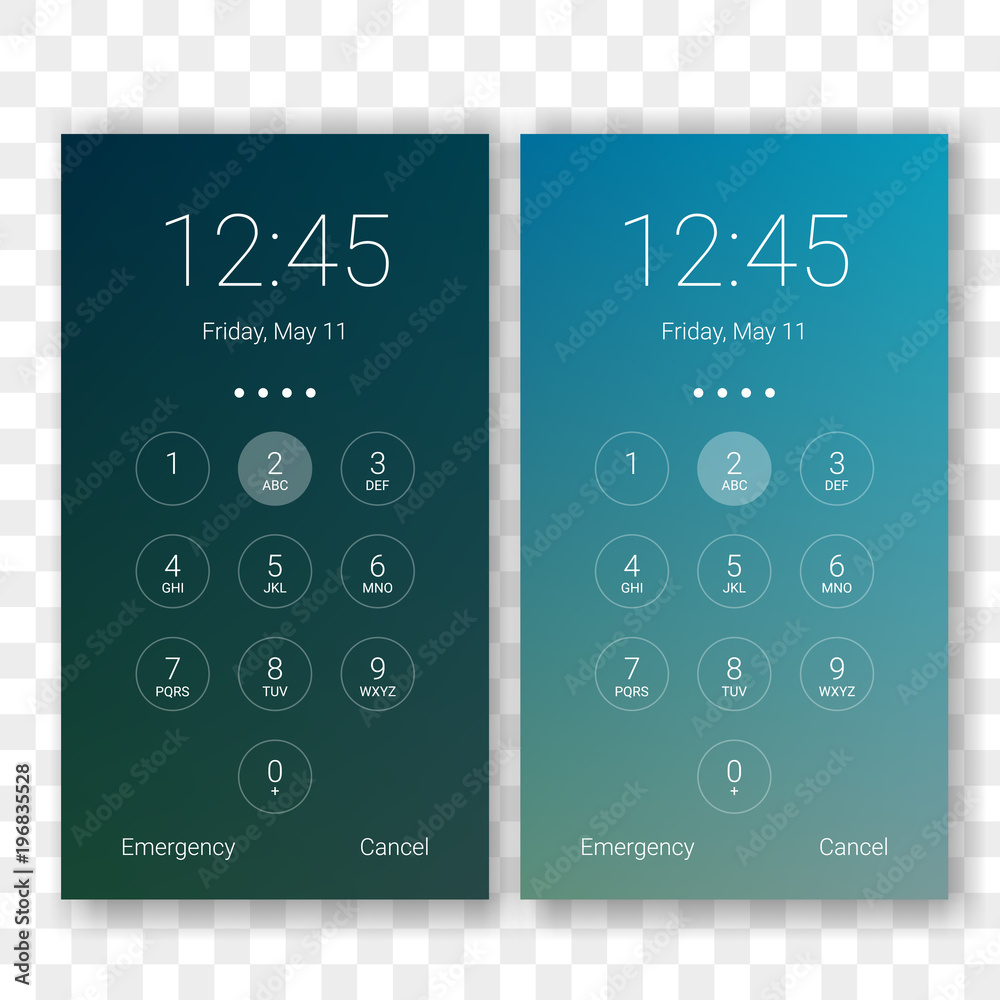 Screen lock smartphone code and clock display background template ...