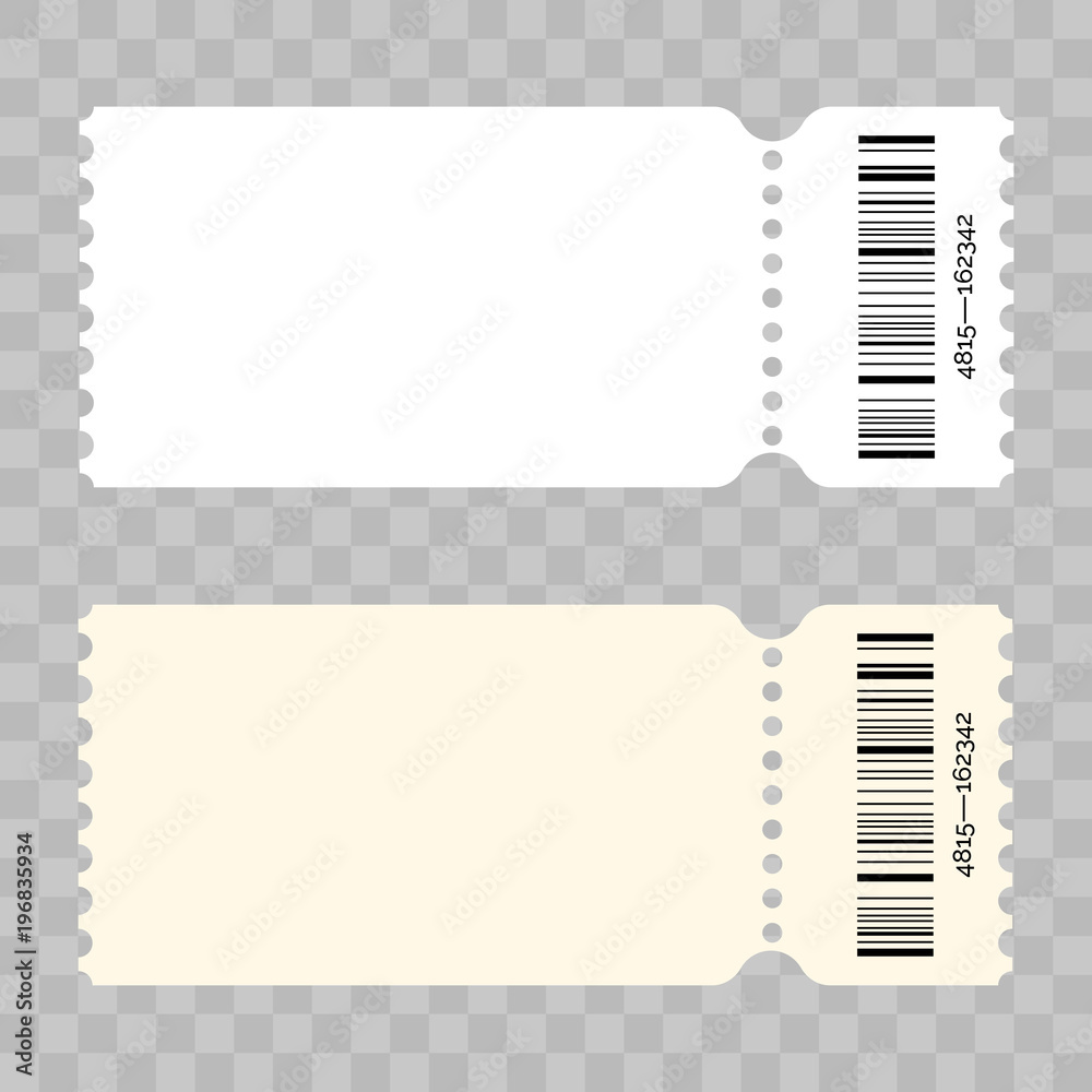 Ticket template modern trendy blank design. Vector admit ticket with With Blank Admission Ticket Template