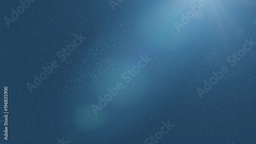 bright blue background with stars, glare and bokeh effects
