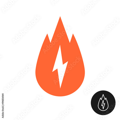 Calorie burn icon with fire and lightning bolt.