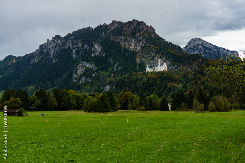 Beautiful landscape with Neuschwanstein Castle and Hohenschwangau