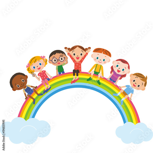 虹に座る子供達