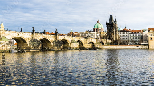 Morning panorama of the Vltava river