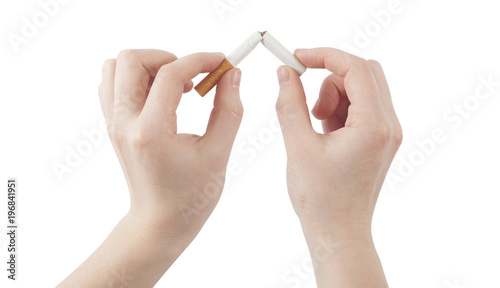 hands holding broken cigarette. quit smoking concept © Ioan Panaite