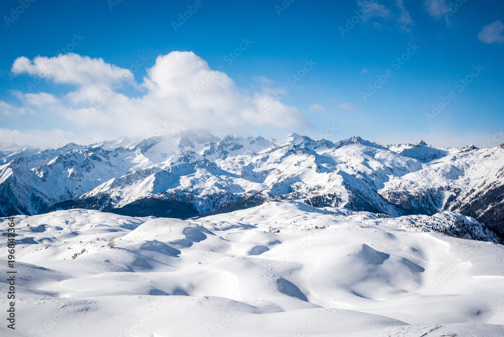 Snowy landscape in the Italian Alps Snowy landscape in the Italian Alps