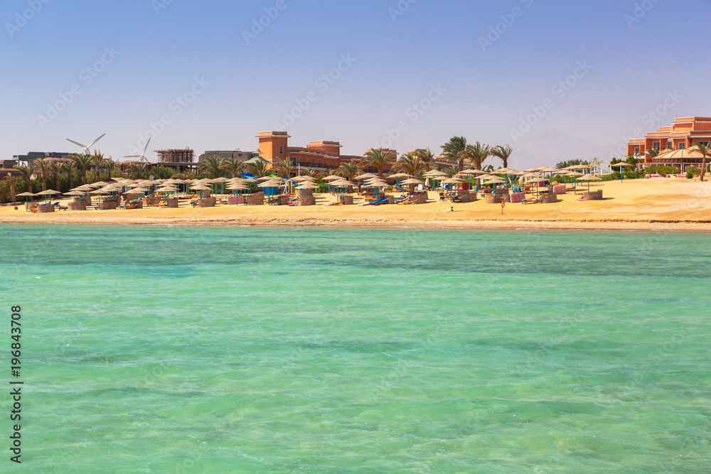 Beautiful beach of Red Sea in Hurghada, Egypt