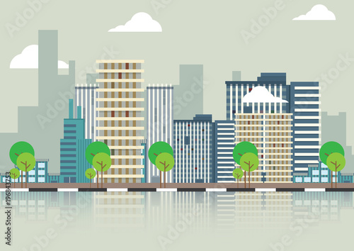 Vector Illustration : Flat design for urban landscape and city life