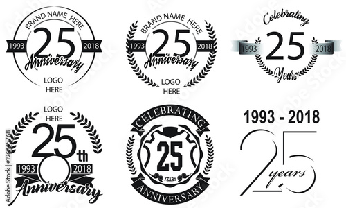 25th year celebration logo bundle