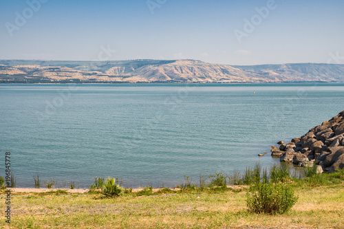 Foto Sea of Galilee taken from north part near Capernaum Israel
