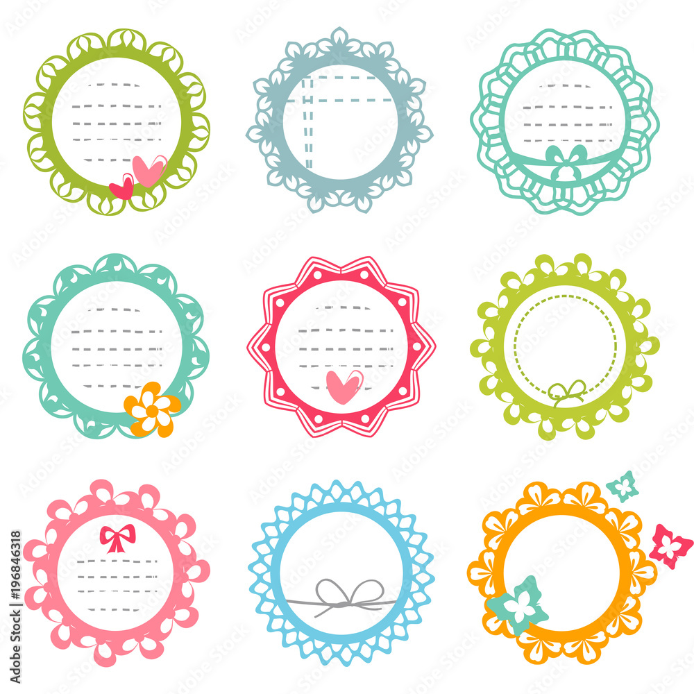 set of childish lacy frames set of childish lacy frames
