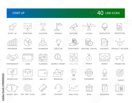 Line icons set. Start Up pack. Vector Illustration