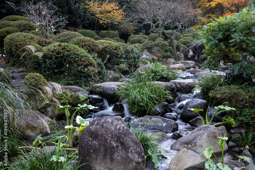 A Japanese garden with great landscaping 