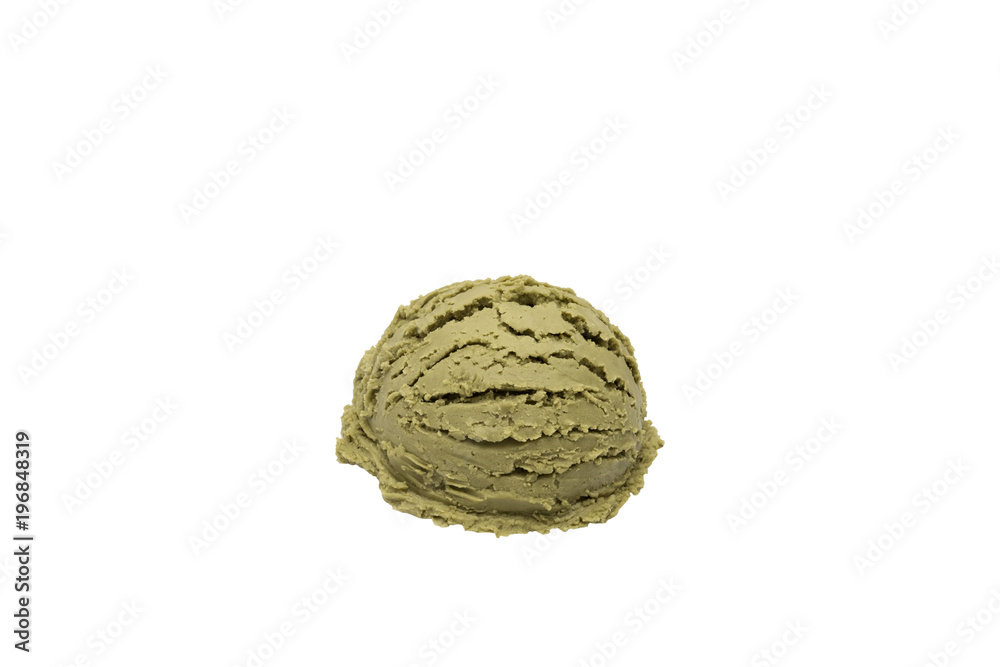 matcha ice cream scoop white background clipping path matcha ice cream scoop white background clipping path