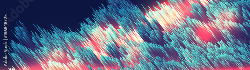 Abstract Fiber Optics Background Panorama  - Vector Illustration