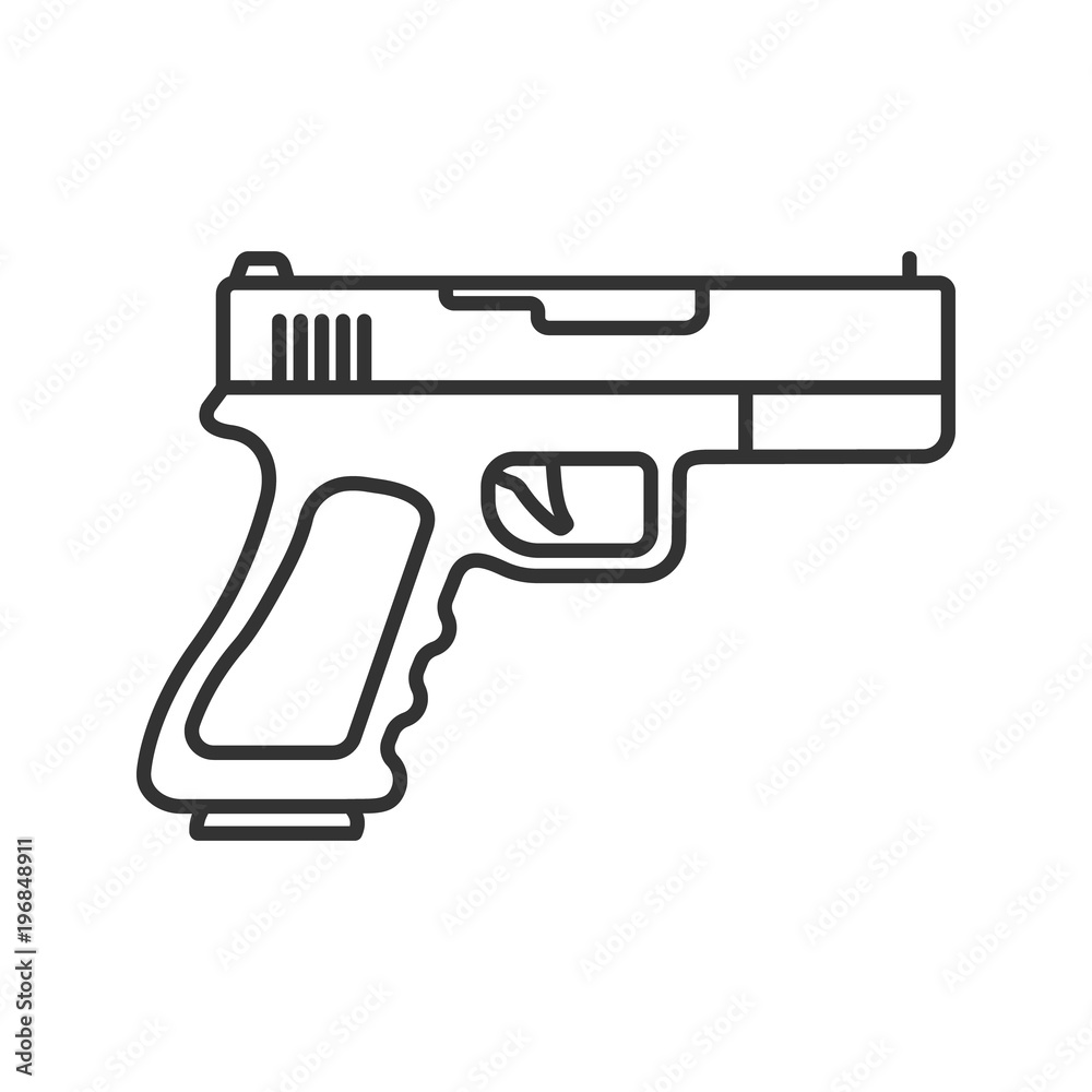Gun, pistol linear icon