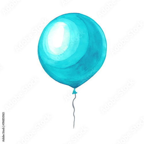 Watercolor illustration of a balloon.