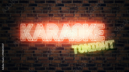 Canvas Print Karaoke tonight neon sign