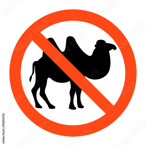 no  camel sign ,vector illustratioon on white background photo