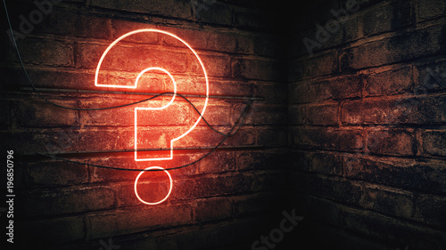 Question mark neon sign photo