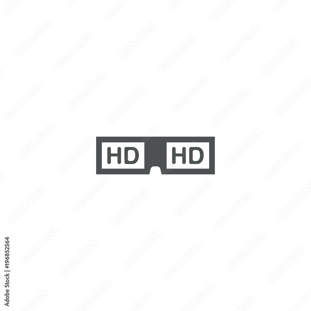 HD glasses icon. sign design HD glasses icon. sign design
