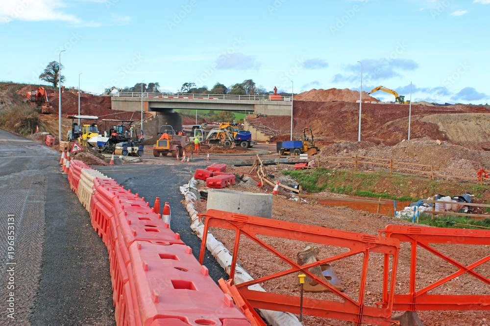 Road construction site
