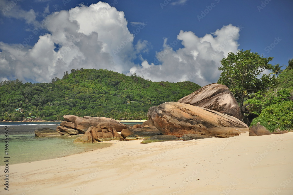 The Seychelles. Beaches with fine sand and turquoise water