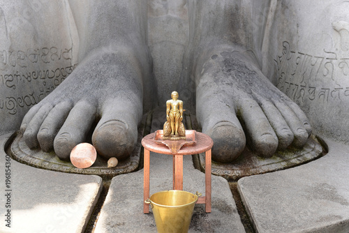 Detail, Fuß der Gomateshwara Statue, Jaina-ASket, Jain-Tempel auf Vindyagiri Hill, Shravanabelagola, Karnataka, Südindien, Indien, Südasien, Asien photo