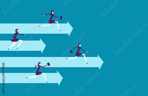 Business people competition. Vector illustration teamwork business concept.