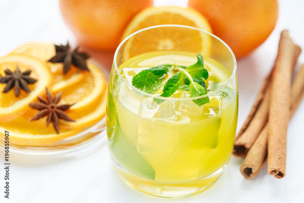 Juice from fresh oranges and spices Juice from fresh oranges and spices