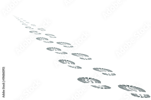 The footprints of the departing into the distance beyond the horizon of man. Abstract vector illustration