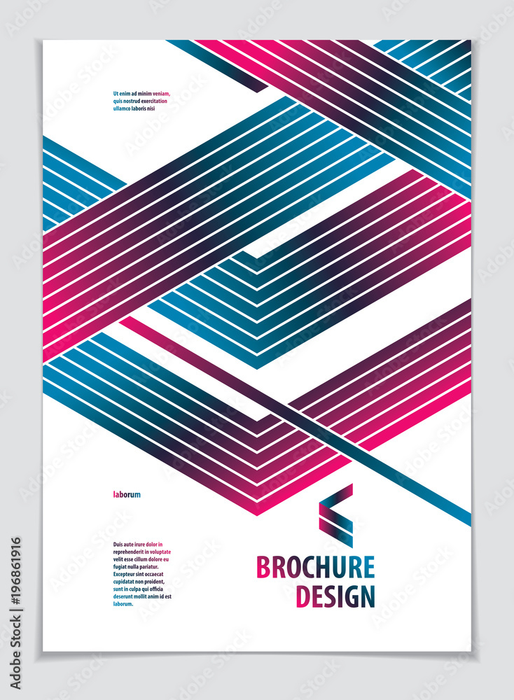 Template for Cover, Placard, Poster, Flyer and Banner Design. Cool geometric vector line background for your design. Minimalistic brochure design. A4 print format.