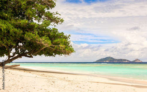 Paradise sandy beach on Silhouette Island, Seychelles