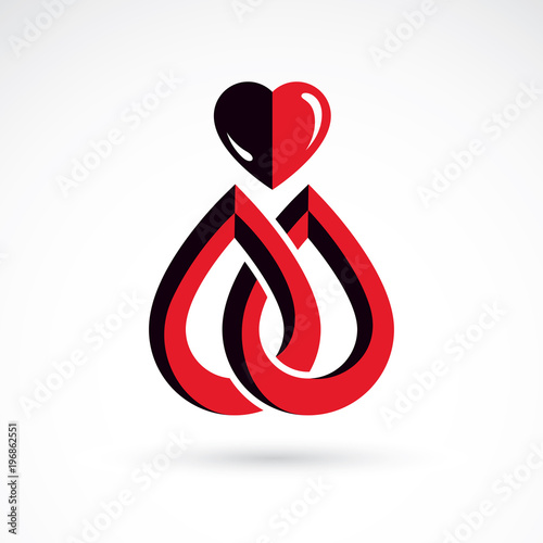 Red heart shape vector illu...