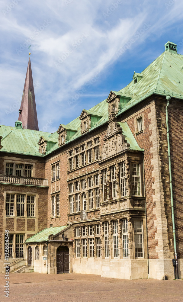 Side wing of the historical town hall of Bremen
