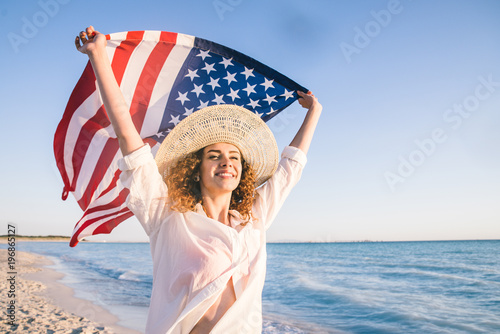 Woman on a tropical beach photo