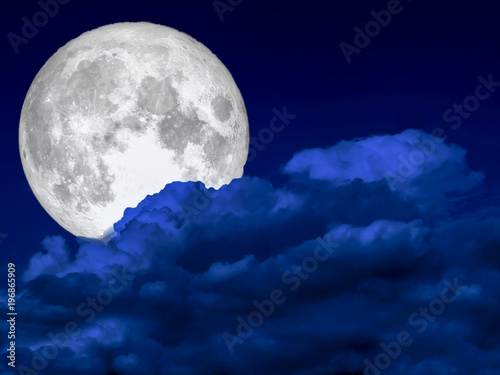super full moon heap dark blue cloud night sky