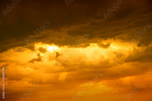 Dramatic sky and cloud formations with some golden colours and tones