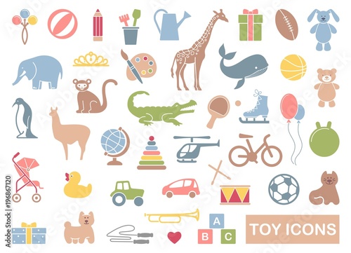 Toys icon set