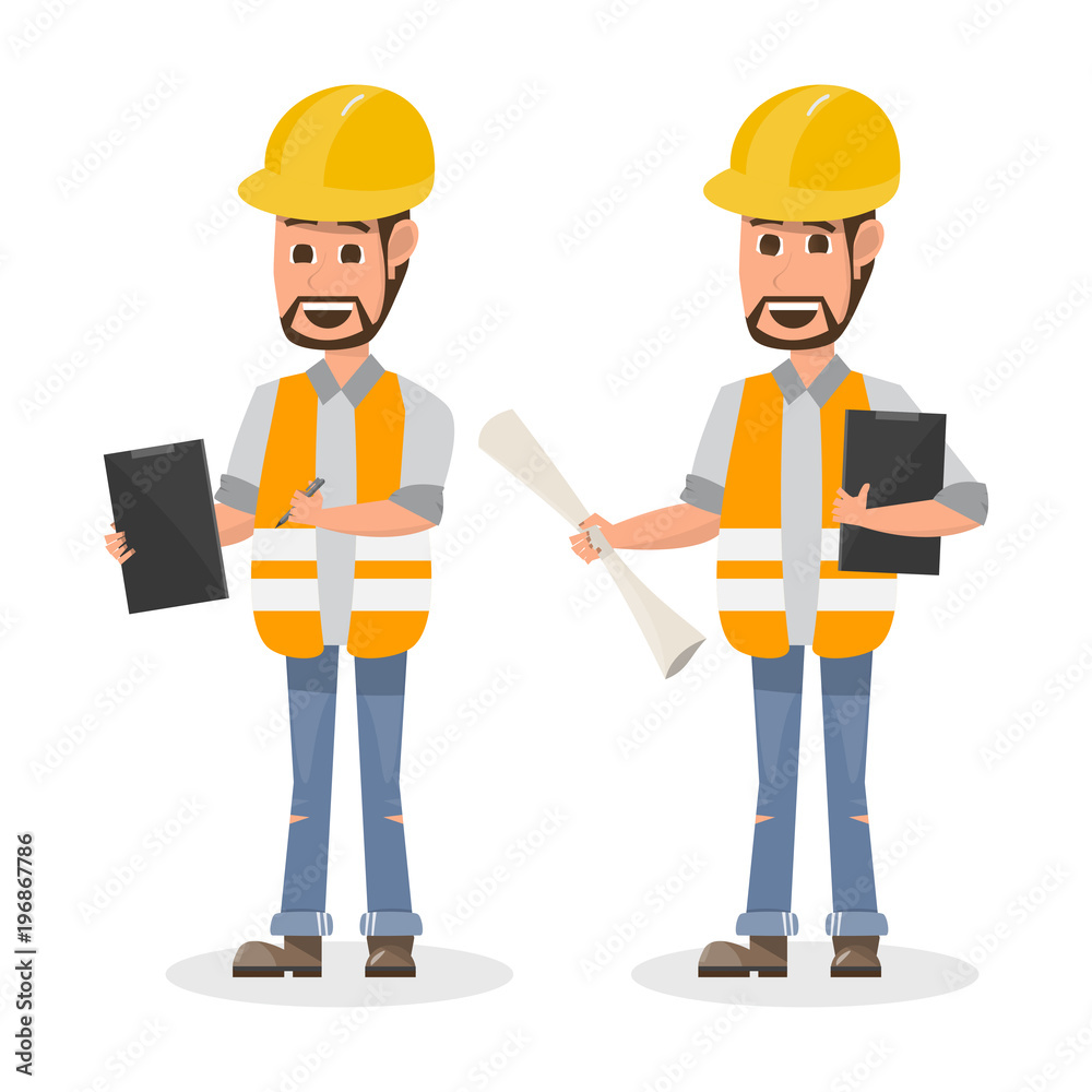 architect, foreman, engineering construction worker in different character architect, foreman, engineering construction worker in different character