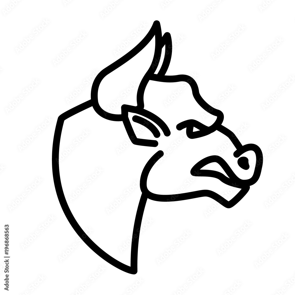 Angry bull icon in line style. Design element for logo, label, emblem, sign. Angry bull icon in line style. Design element for logo, label, emblem, sign.