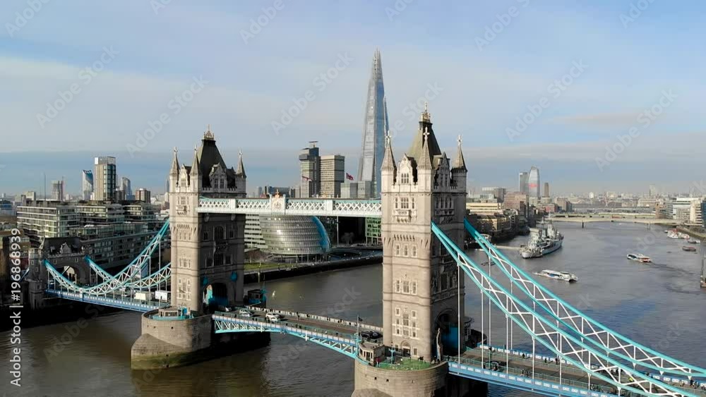 Aerial view of Central London in sunny morning