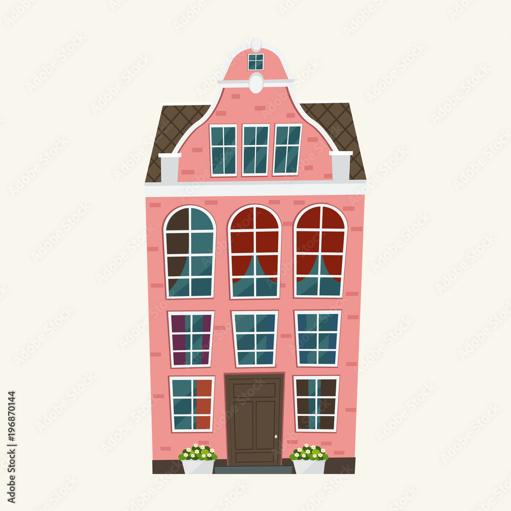 European colorful old house. European colorful old house.