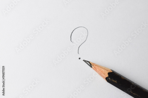 Billede på lærred Question Mark with Graphite Pencil