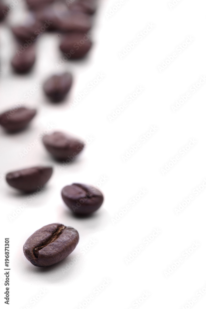 Coffee beans isolated on white background copy space Coffee beans isolated on white background copy space