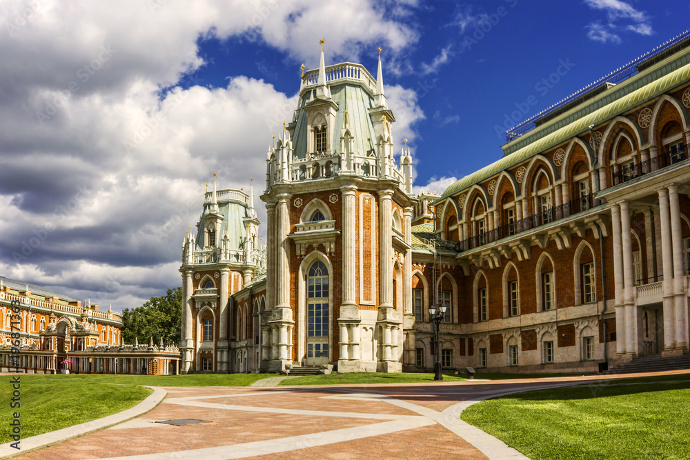 The Palace of Tsaritsyno Park in Moscow, Russia.